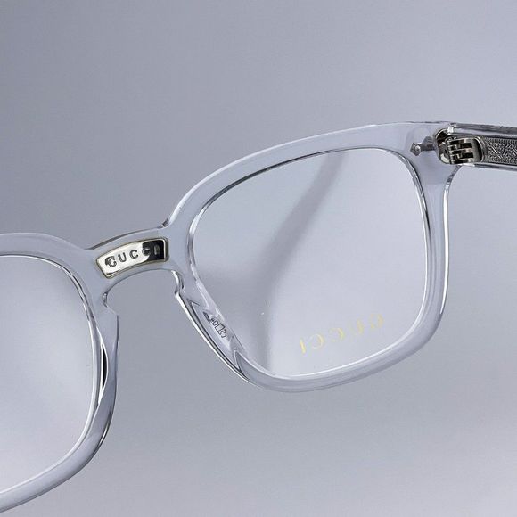 Gucci GG0184O 012 BRAND NEW Eyeglasses Crystal Clear Silver Square Unisex - Picture 6 of 12